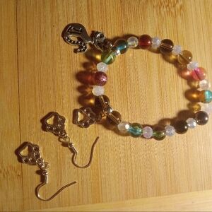 Gold Charm Bracelet with Gemstones
